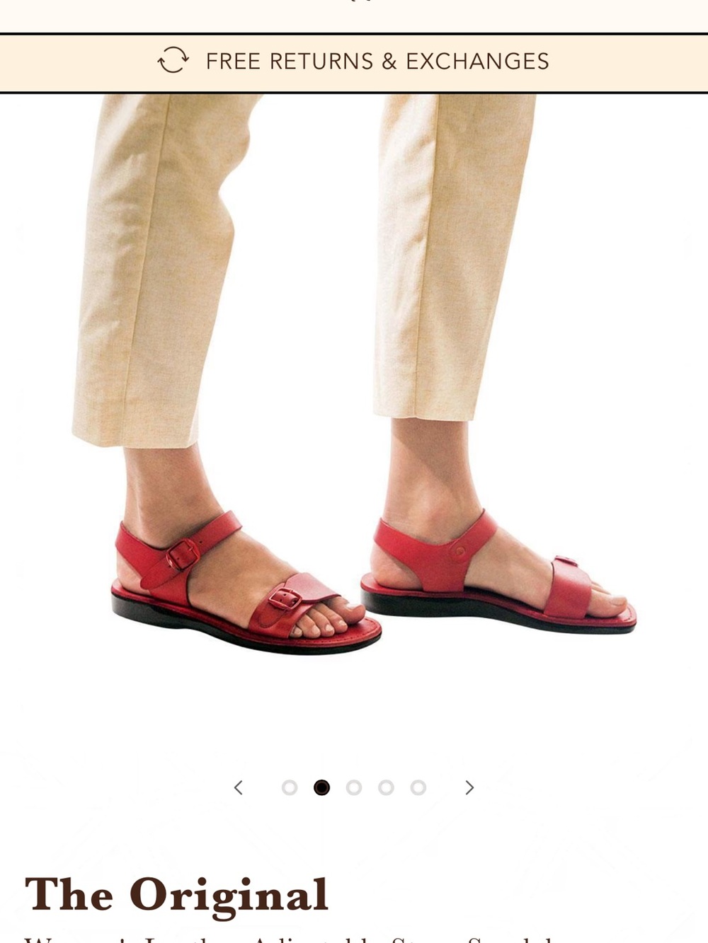 Women’s Red Strappy Adjustable Leather Sandals